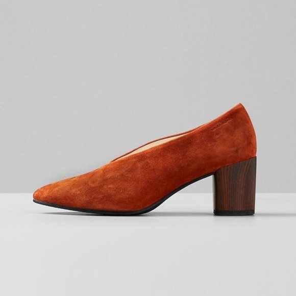 Vagabond Shoes - Vagabond Shoemaker Eve Chestnut Pumps Goat Leather Suede Block Heel 40/9.5